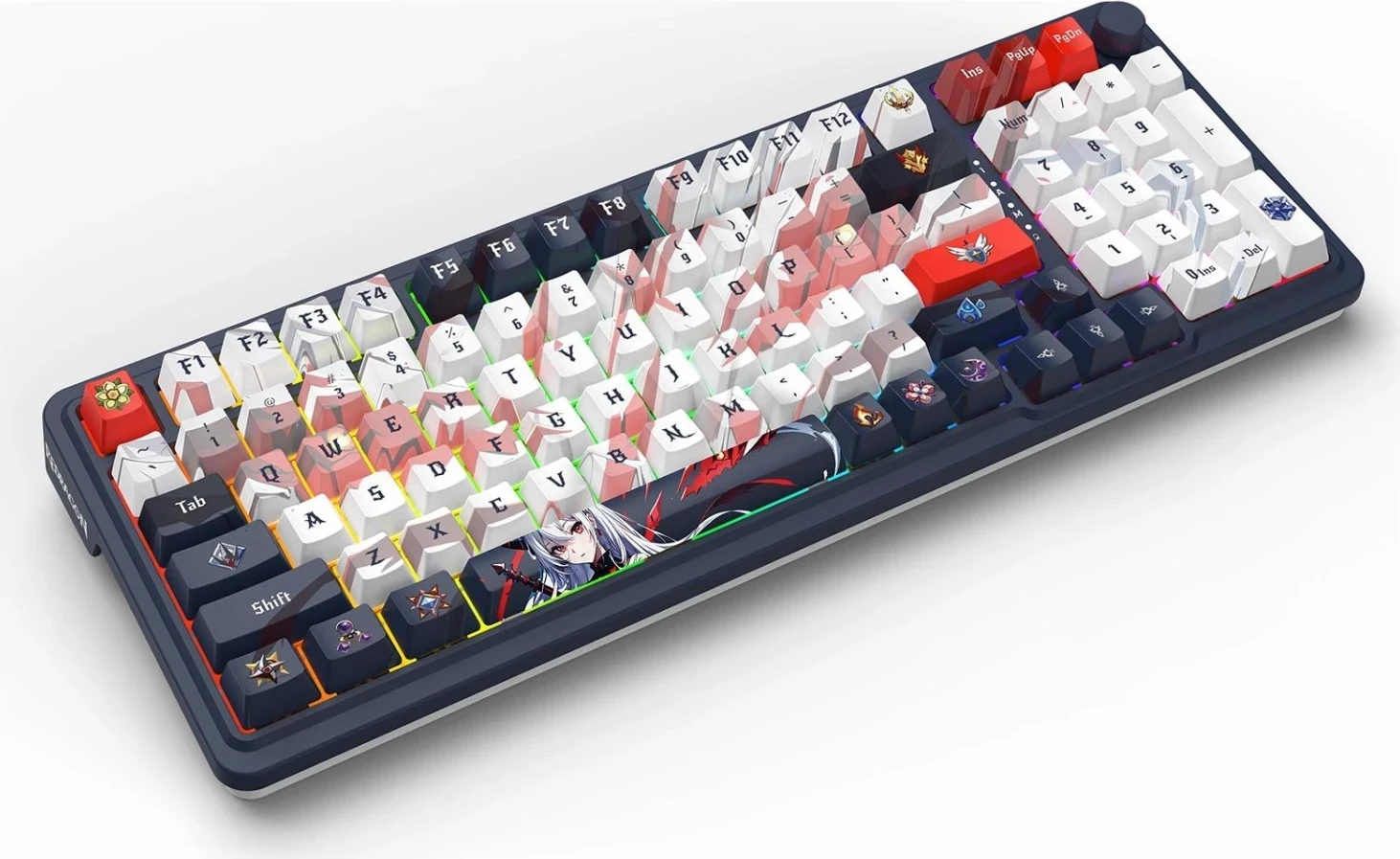 Mehanska tipkovnica z RGB, brezžična Redragon K686AK-RGB-PRO Eisa, bela-siva