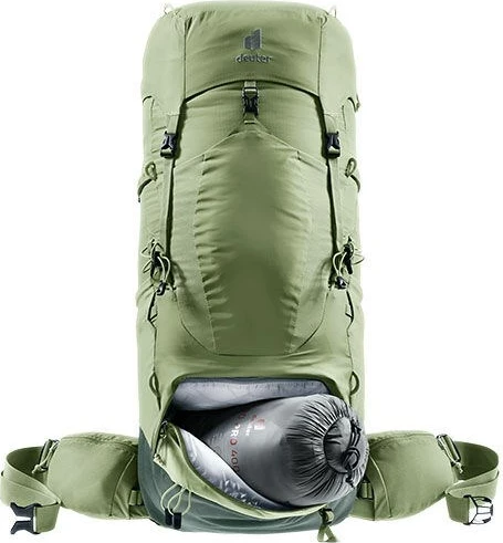 Prostorna pohodniška nahrbtnik Aircontact Lite 45+10 SL, Deuter, za ženske, zelena