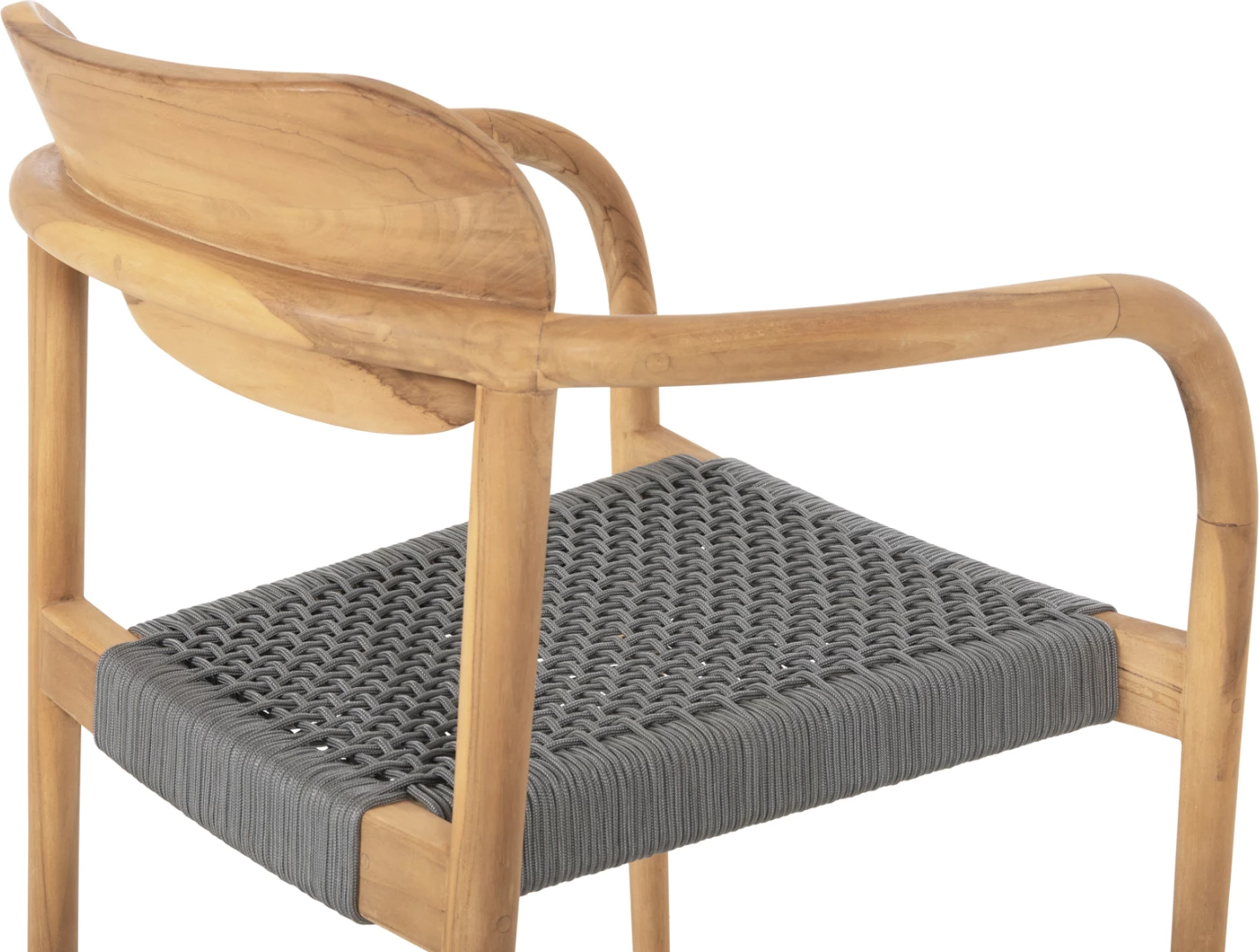 Fotelj OSLO FH9636.08 iz tikovine v naravni barvi in sivi vrvi 55x54x80Hcm