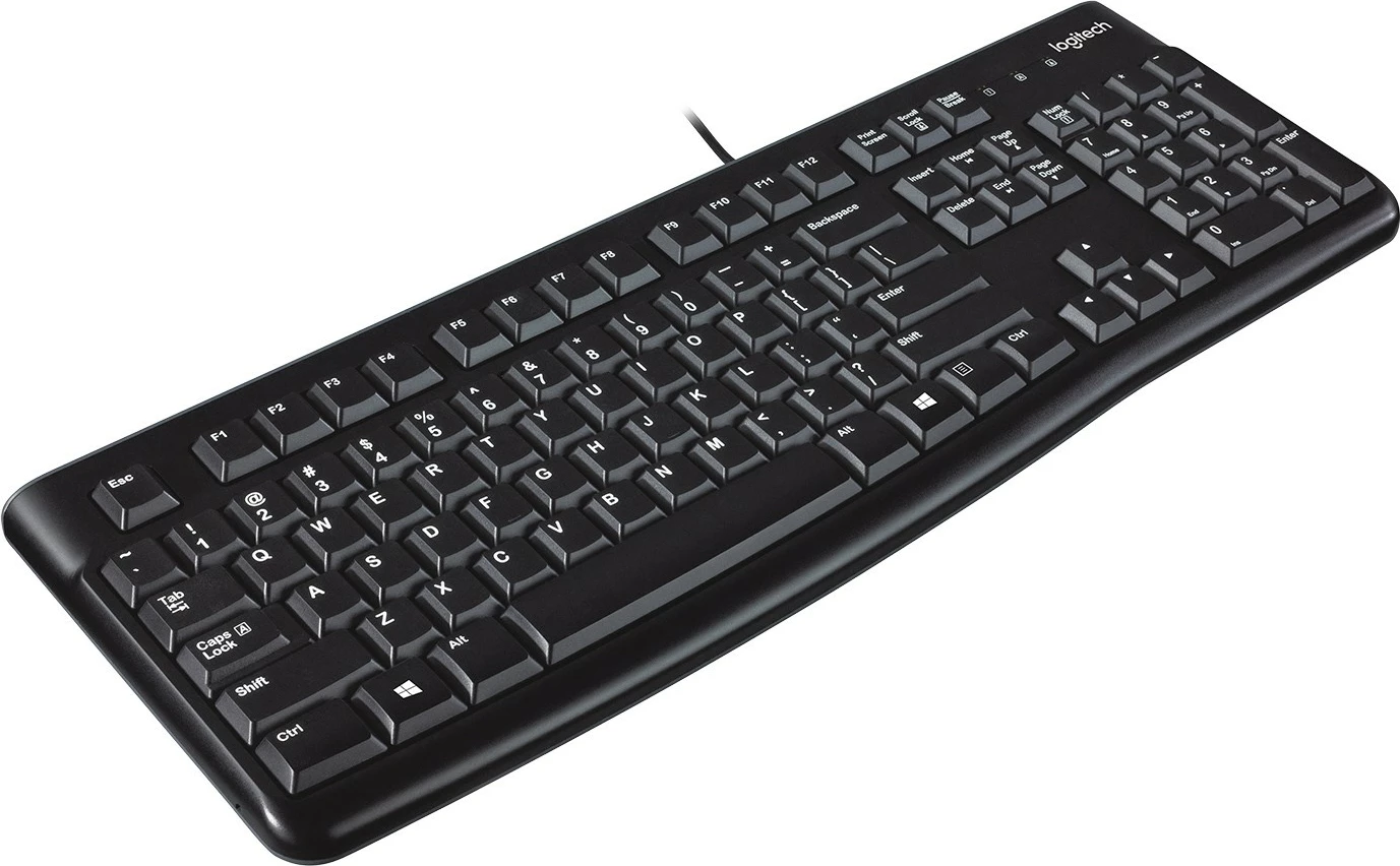 Tipkovnica polne velikosti z žico, USB, AZERTY, črna Logitech K120