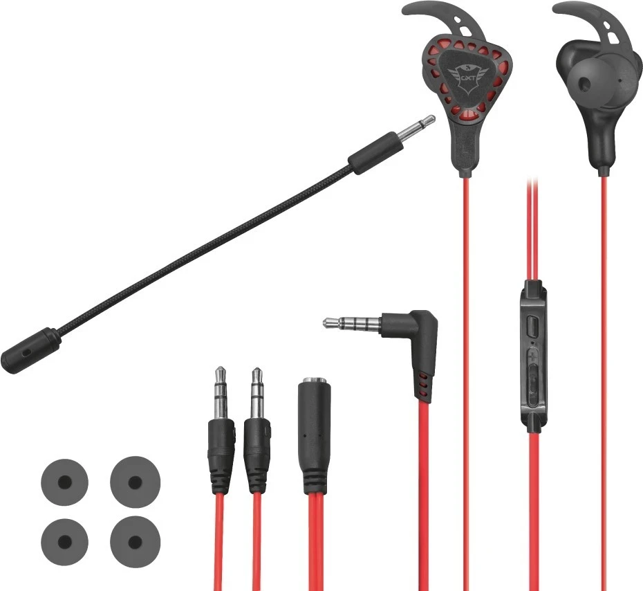 Slušalke za igre GXT 408 Cobra, Trust, črno-rdeče