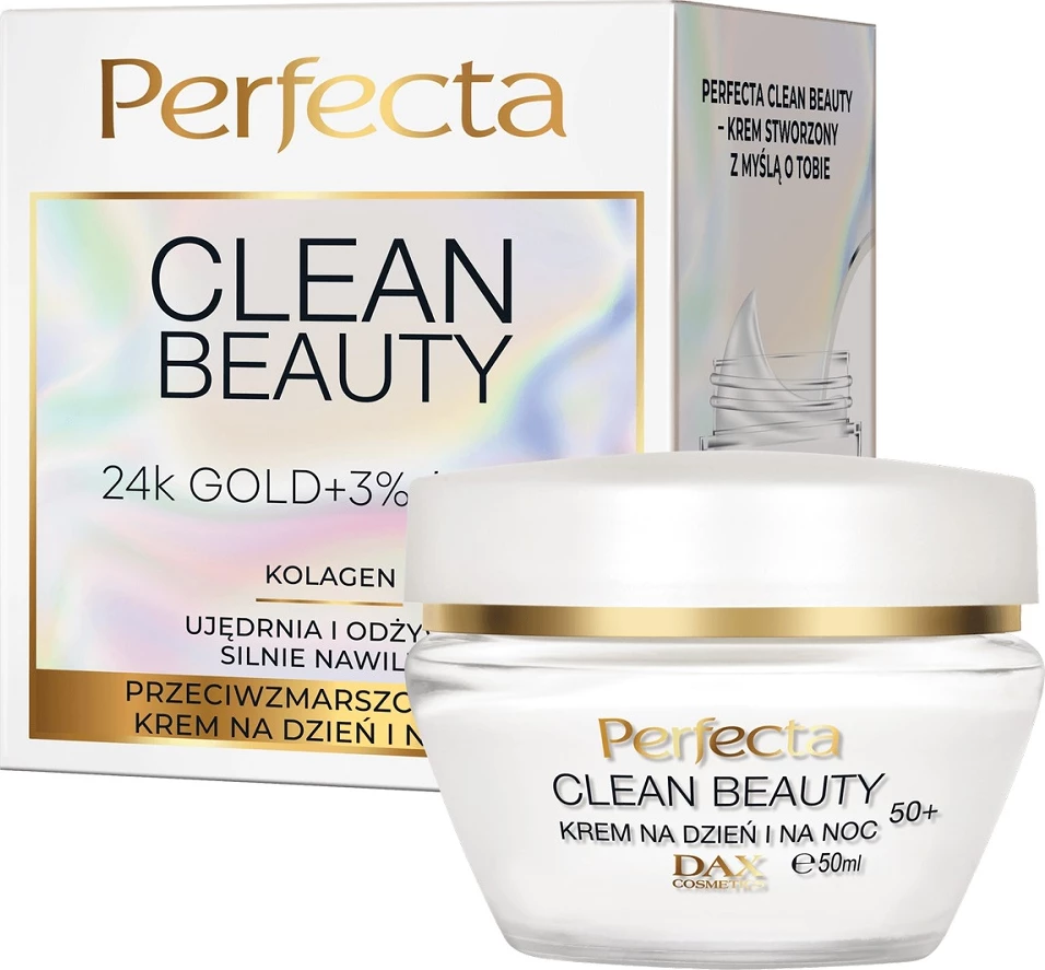 Krema za obraz proti gubam, za dan in noč, 50+, za ženske, 50 ml Perfecta Clean Beauty