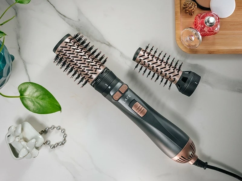 Stilist in sušilec las Lafe Sleek & Shine Styler, 1200 W, ionizacija, 2 nastavka, črno/medeno