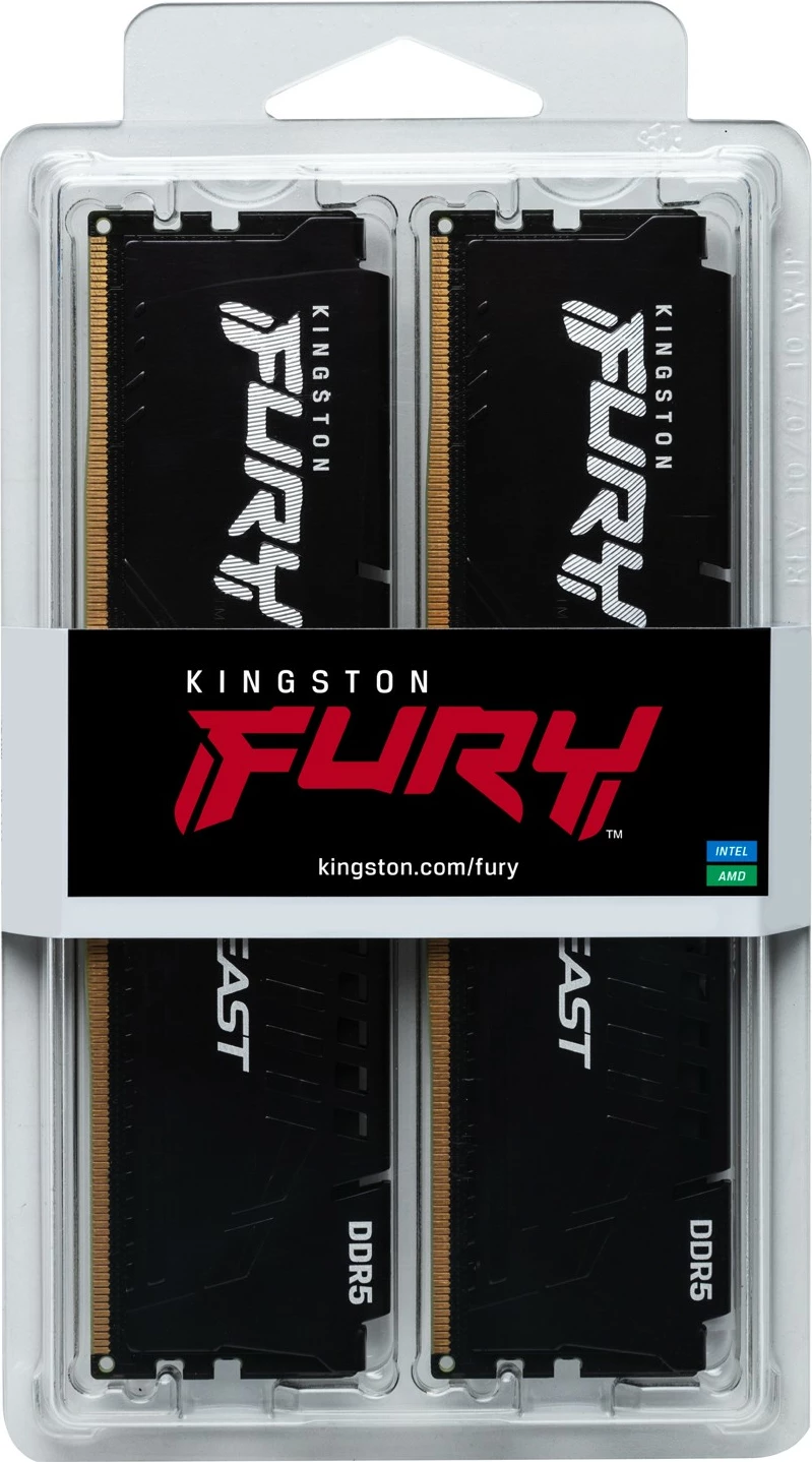 RAM pomnilnik Kingston FURY Beast 32GB 6000MT/s DDR5 CL30 DIMM, črn