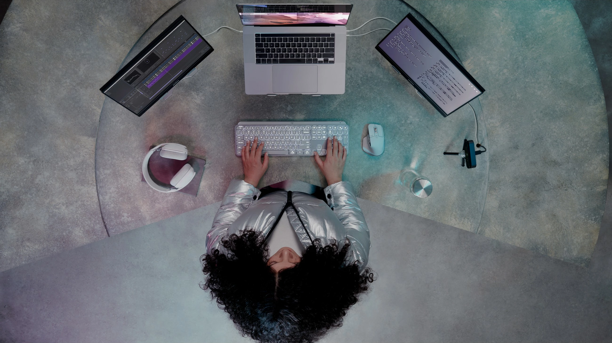 Brezžična tipkovnica Logitech MX Keys S, Bluetooth, LED, QWERTY, aluminij, bela