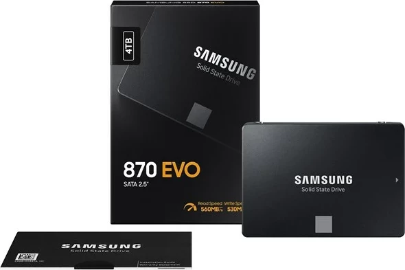 SSD 4 TB, 2,5", SATA III, črn Samsung 870 EVO SSD 4 TB, 2,5", SATA III, črn Samsung 870 EVO