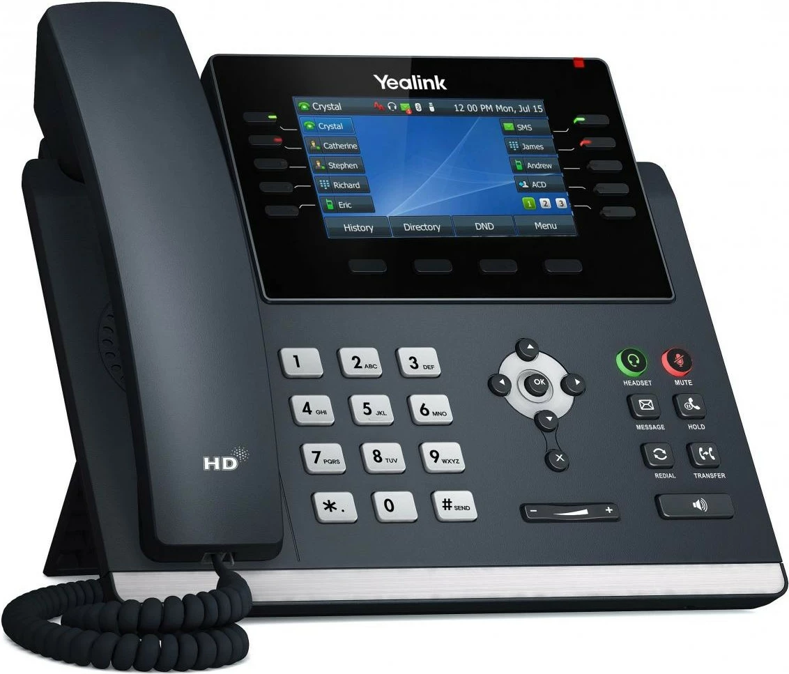 IP telefon Yealink SIP-T46U, brezžični, 1000 stikov, LCD, siv