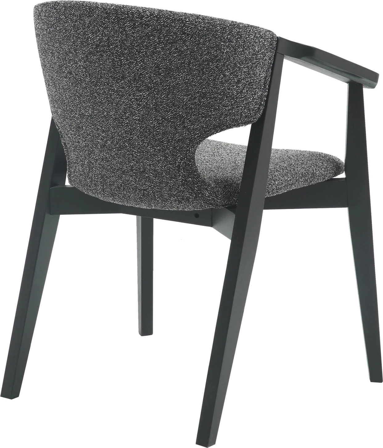 Jedilniški naslanjač YEGER FH9995.01 iz bukovega lesa v črno-temno sivi tkanini 62,5x60x79Hcm, set 2 kosov