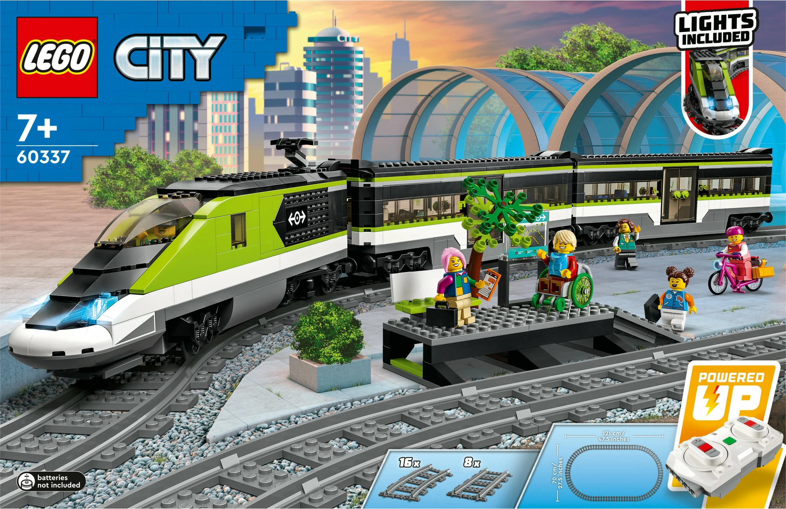 Set gradnje železniški potniški vlak LEGO City Express, 7+, plastika, 764 delov, večbarven