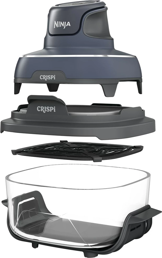 Zračna friteza 3,8 L, 1700 W, steklena posoda, Ninja CRISPi Single FN101EUGY, siva/modra