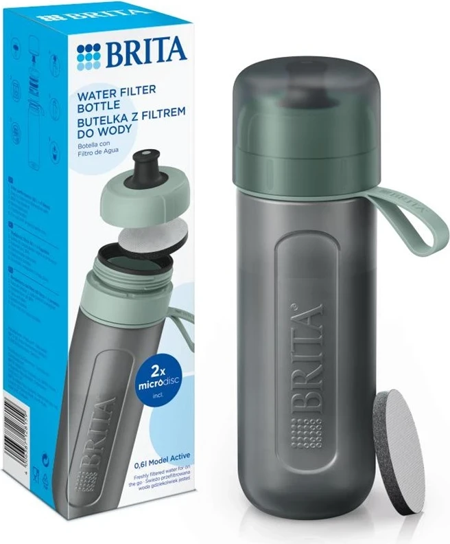 Filtrirna steklenica Active BRITA, zelena, 2 filtrov