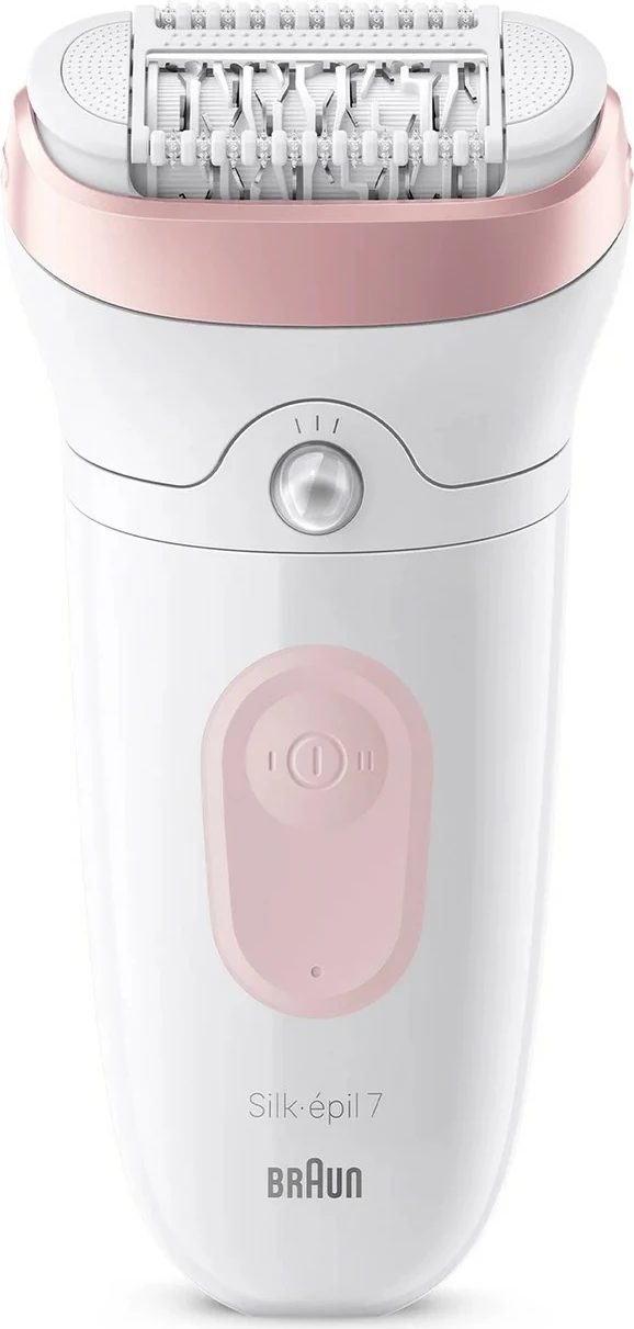 Epilator za nežno odstranjevanje dlačic Braun Silk-épil 7 7-000, brez kabla, 3 glave, rožnato-bela