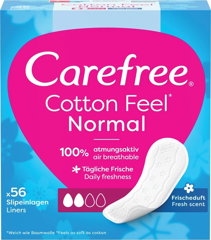 Higienične vpojne blazinice S/M, svež vonj, 56 kosov Carefree