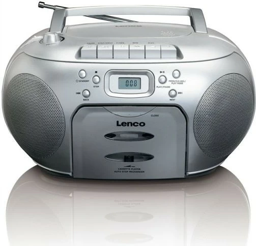 Kasetofon in boombox Lenco SCD-420, FM/AM, srebrn