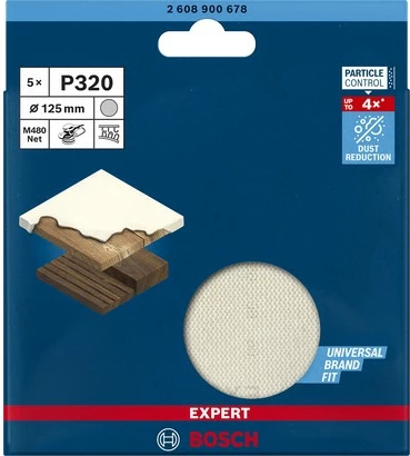 Brušilna mrežica 320 zrnatost, Bosch Expert M480, 5 kos Brušilna mrežica 320 zrnatost, Bosch Expert M480, 5 kos