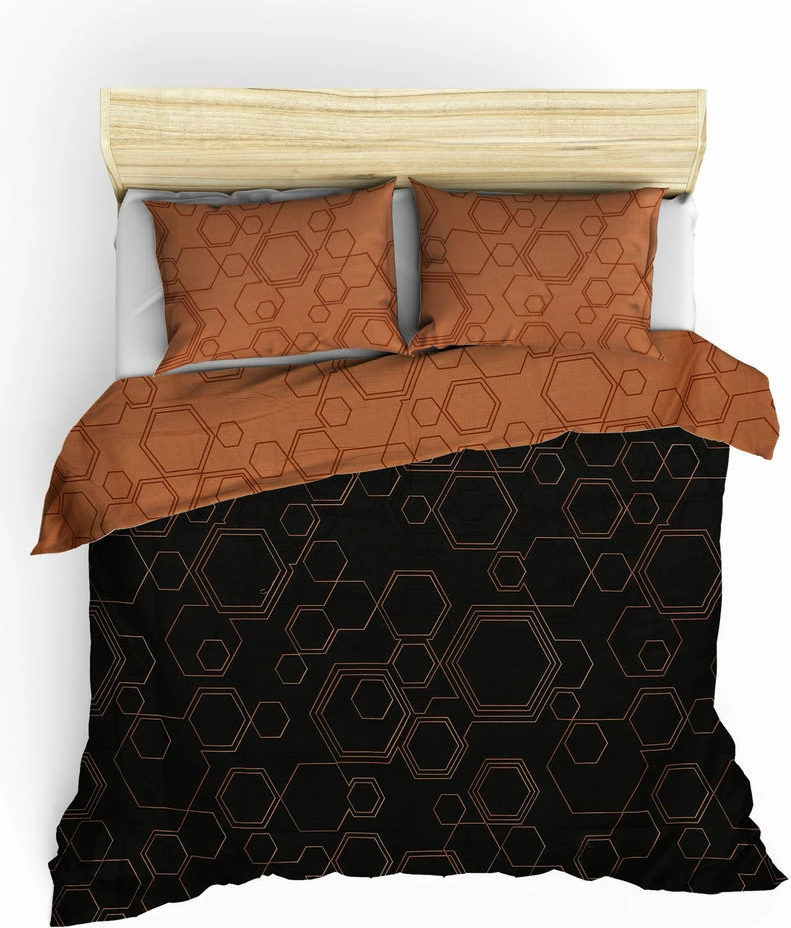 Prevleka za dvojno odejo Ranforce, L'essentiel, Dawn - bakrena in črna