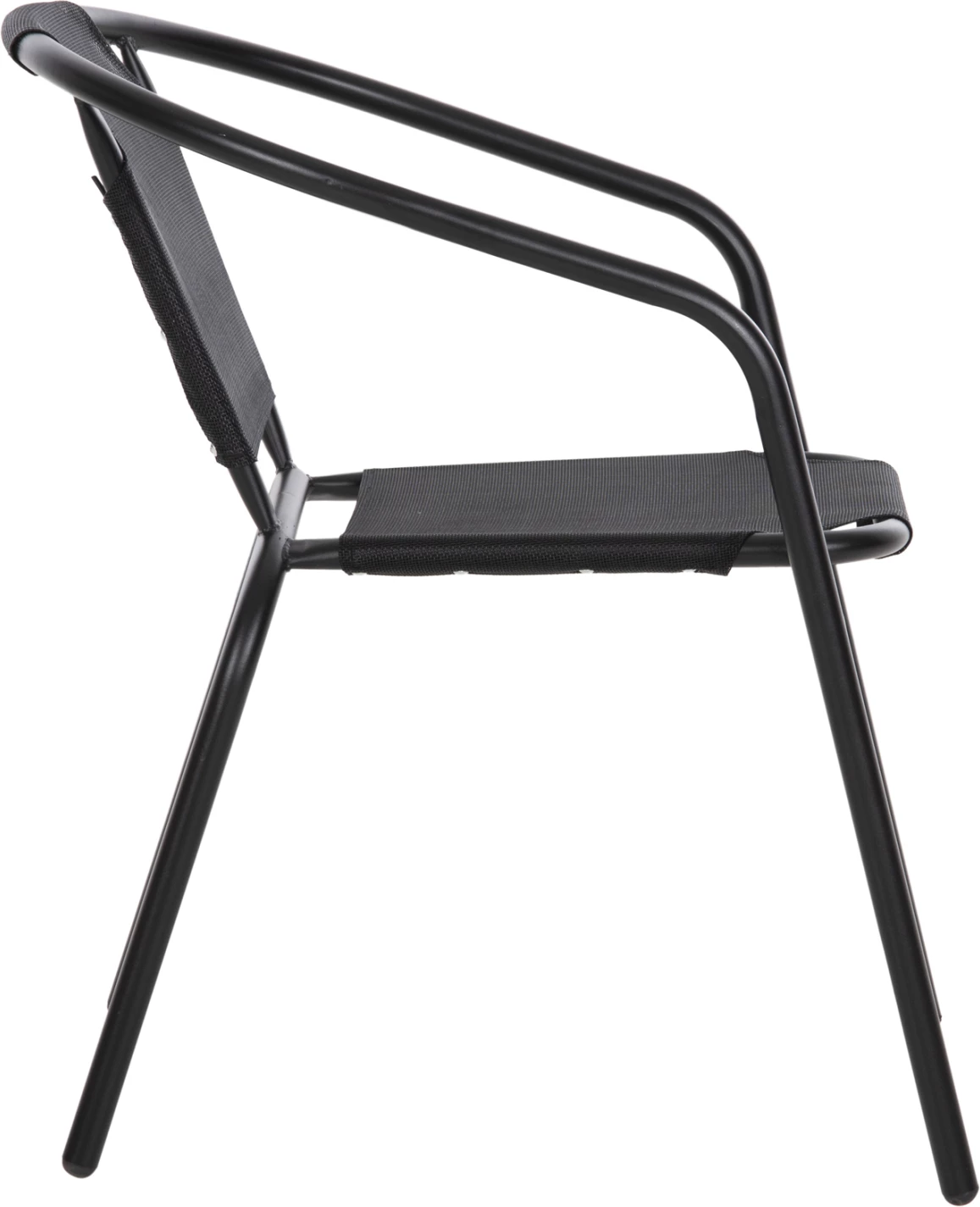 Vrtni naslanjač LEDAN FH5977.03 kovina in tekstilen v črni barvi 55x58x72H cm