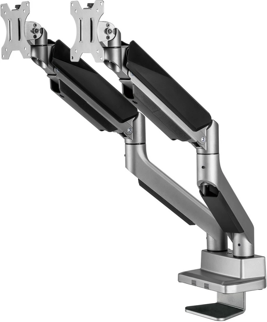 Namizni nosilec za dva monitorja, Maclean Ergo Office ER-446, 17–35", črno/srebrn