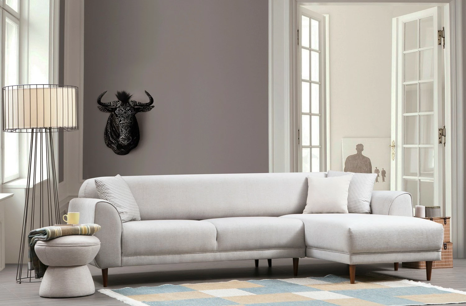 Kotna sedežna garnitura z ležiščem Atelier del Sofa, desna, bež