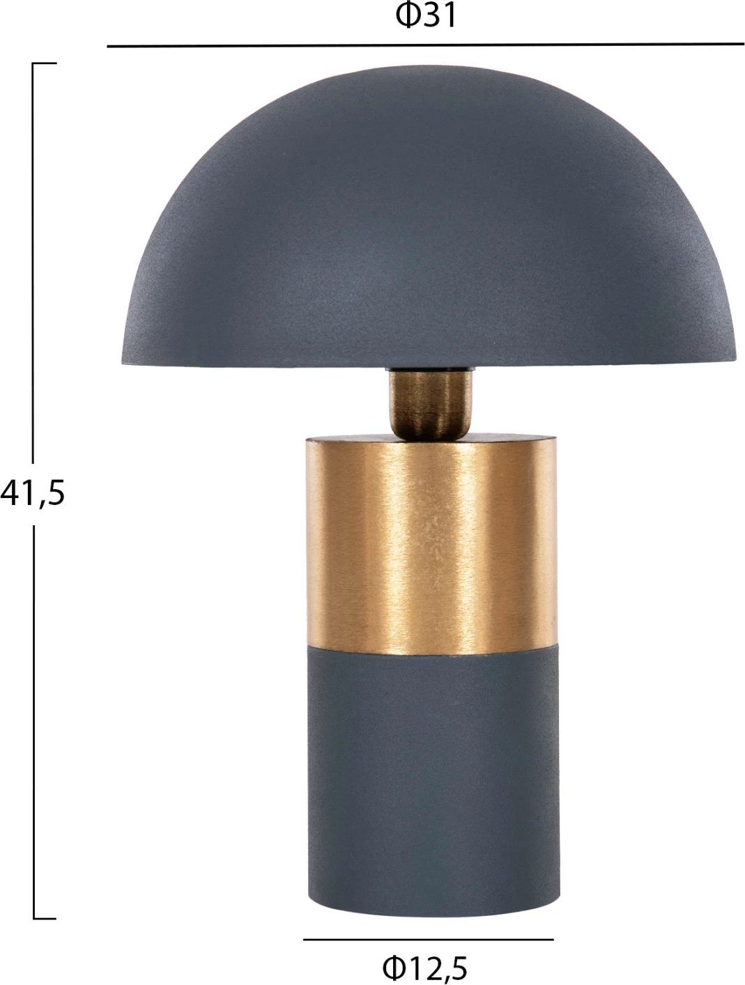 Namizna svetilka PUNE FH4253.05 kovinska v antracitno modro-zlati barvi Φ31x41.5Hcm