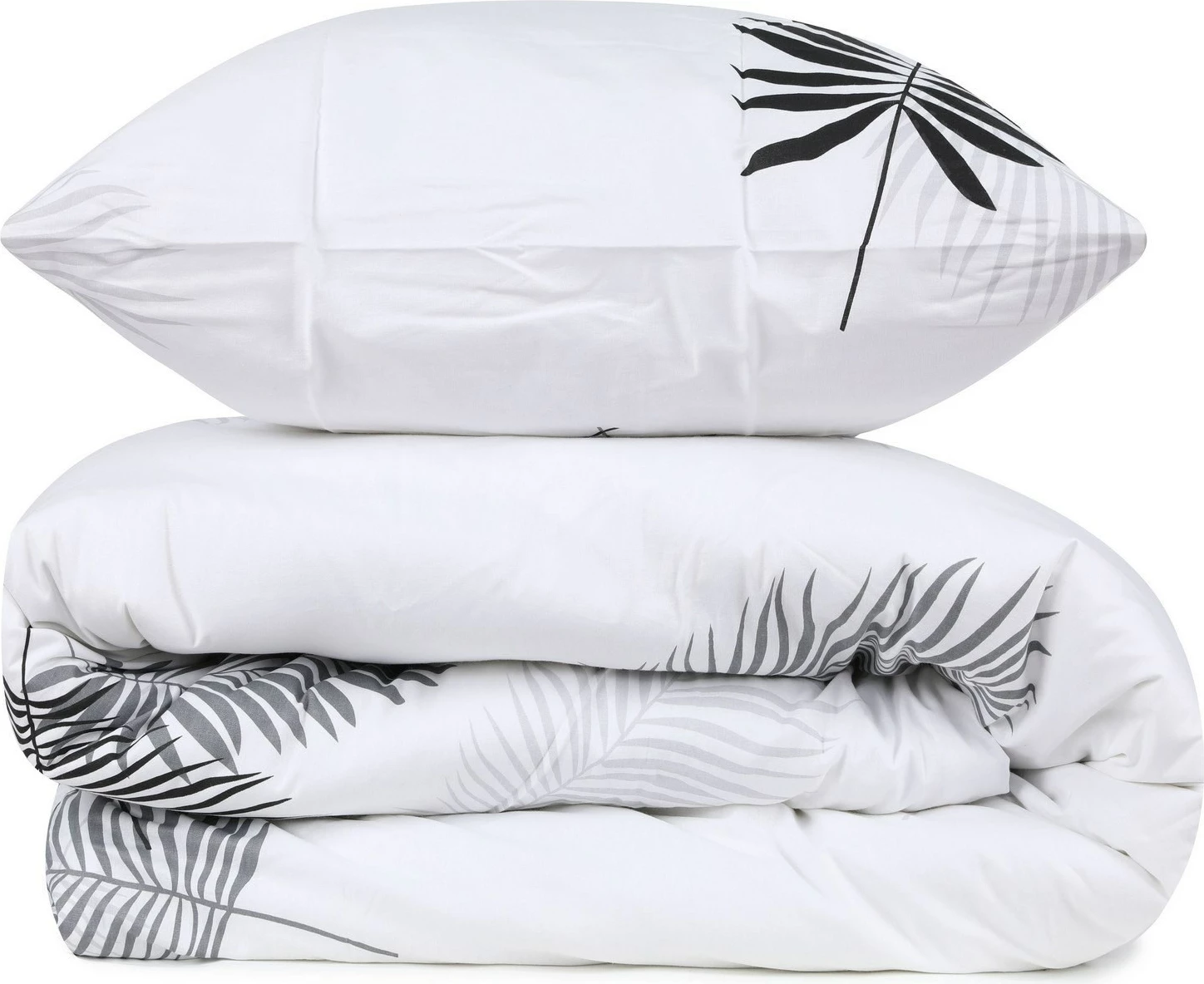 Set prevlek za enojno odejo, siva in bela, L'essentiel Plume