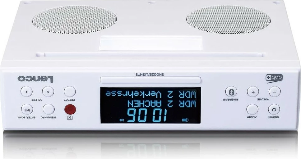 Radio z Bluetooth Lenco KCR-190, LCD zaslon, 2 zvočnika, bel Radio z Bluetooth Lenco KCR-190, LCD zaslon, 2 zvočnika, bel