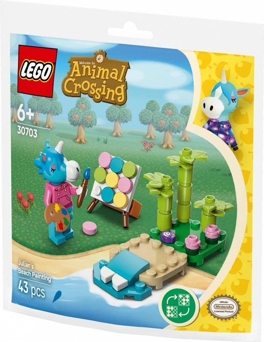Prizor plaže z Julianom, komplet LEGO Animal Crossing 30703, 43 kosov