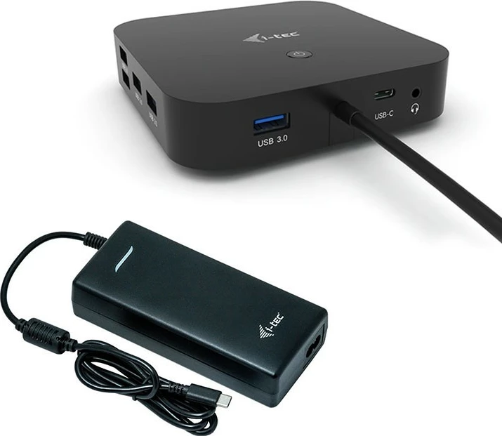 Docking postaja za dvojni zaslon i-tec USB-C, Power Delivery 100W, z univerzalnim polnilcem 112W, črna
