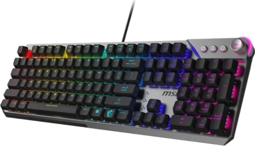 Mehanska tipkovnica z RGB osvetlitvijo, MSI Strike 600 Silent US, s kablom, črno/srebrna