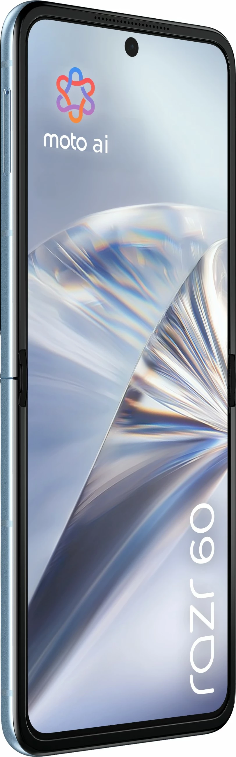 Zložljiv pametni telefon z luksuznim Swarovski dizajnom Motorola razr60 + slušalke Buds Loop, Swarovski Edition, moder