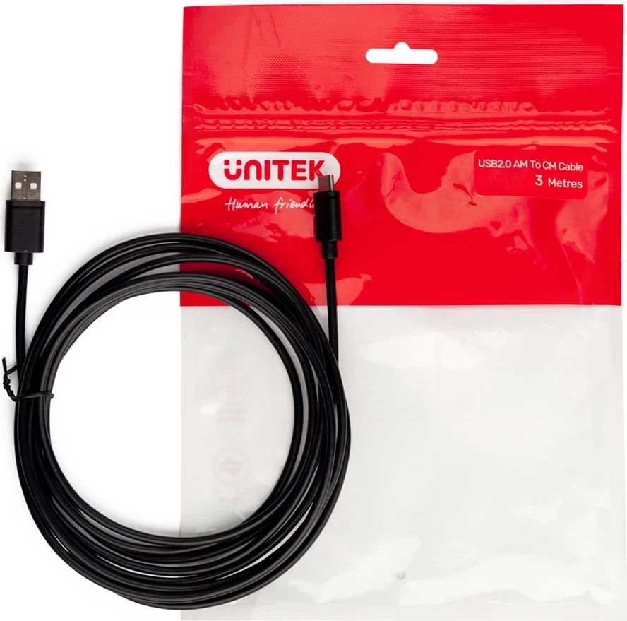 Kabel USB-C 2.0, 1,5 m, črn — Unitek