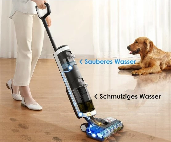 Kombiniran sesalnik in čistilec tal Tineco FLOOR ONE S3 Extreme, 2-v-1, brezžičen, 35 min, moder/bele