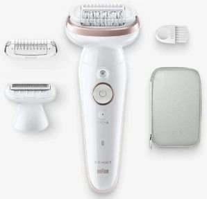 Epilator z 40 pincetami Braun Silk-épil 9 9-030, bel, z zamenljivimi glavami