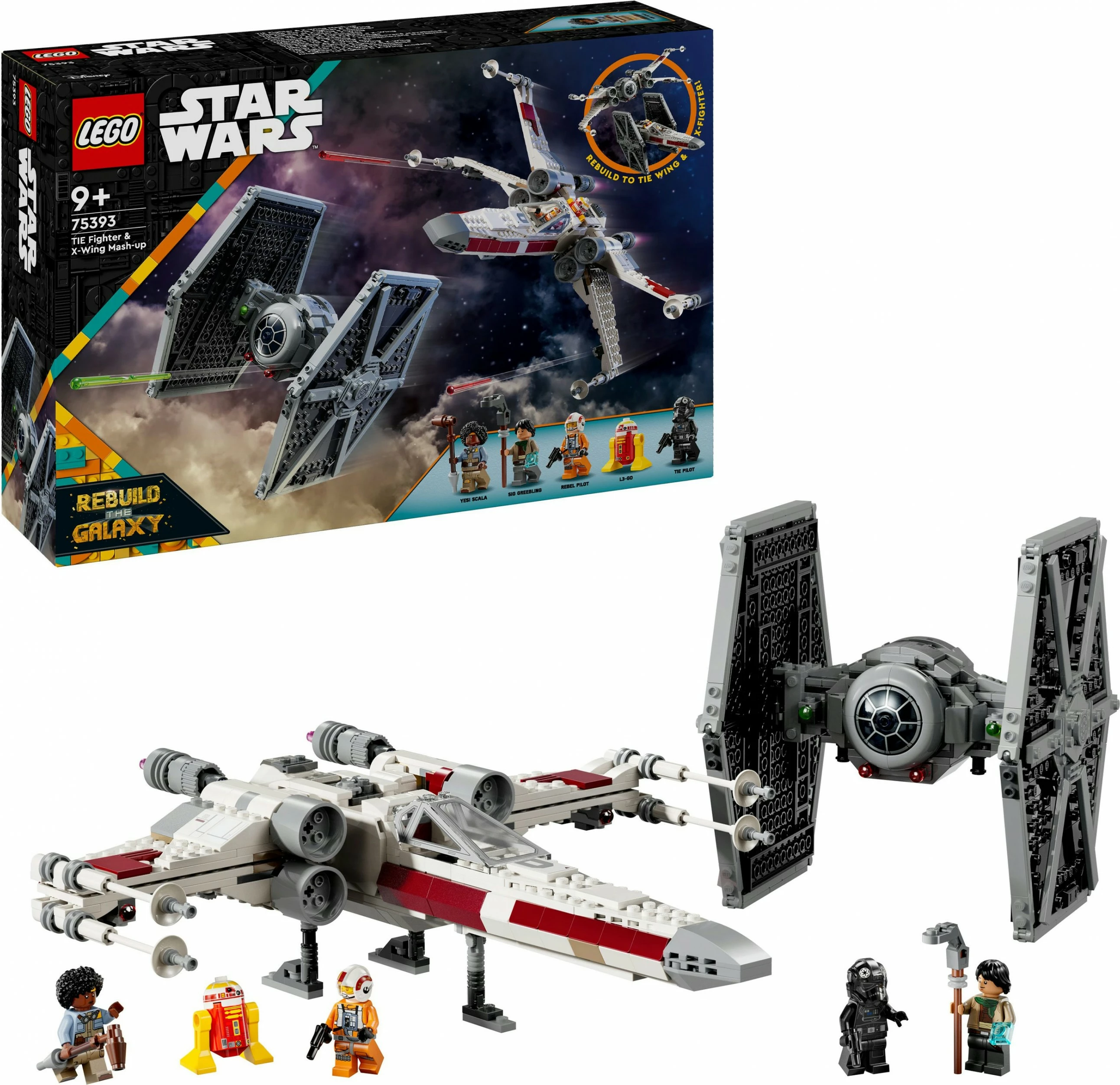 Set gradnje TIE Fighter in X-Wing Mash-up LEGO, 1063 delov, večbarven