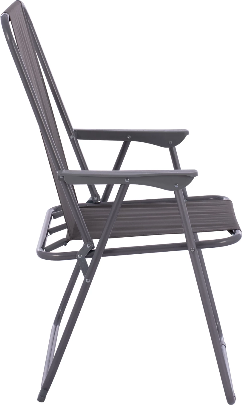 Plažni stol FH5148.01, siva tkanina, kovinski okvir, visok naslon