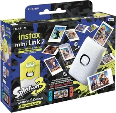 Prenosni foto tiskalnik z motivom Splatoon 3 Fujifilm Instax Mini Link 2 Special Edition, bel, s torbico