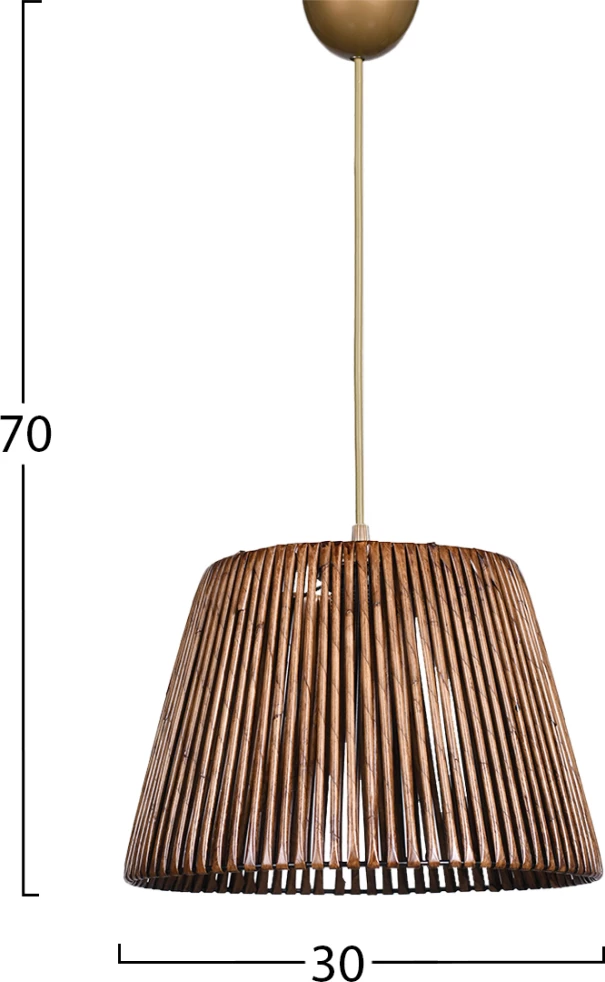 Viseča stropna svetilka za notranje prostore iz bambusa v barvi oreha FH7480 30x21x70 cm