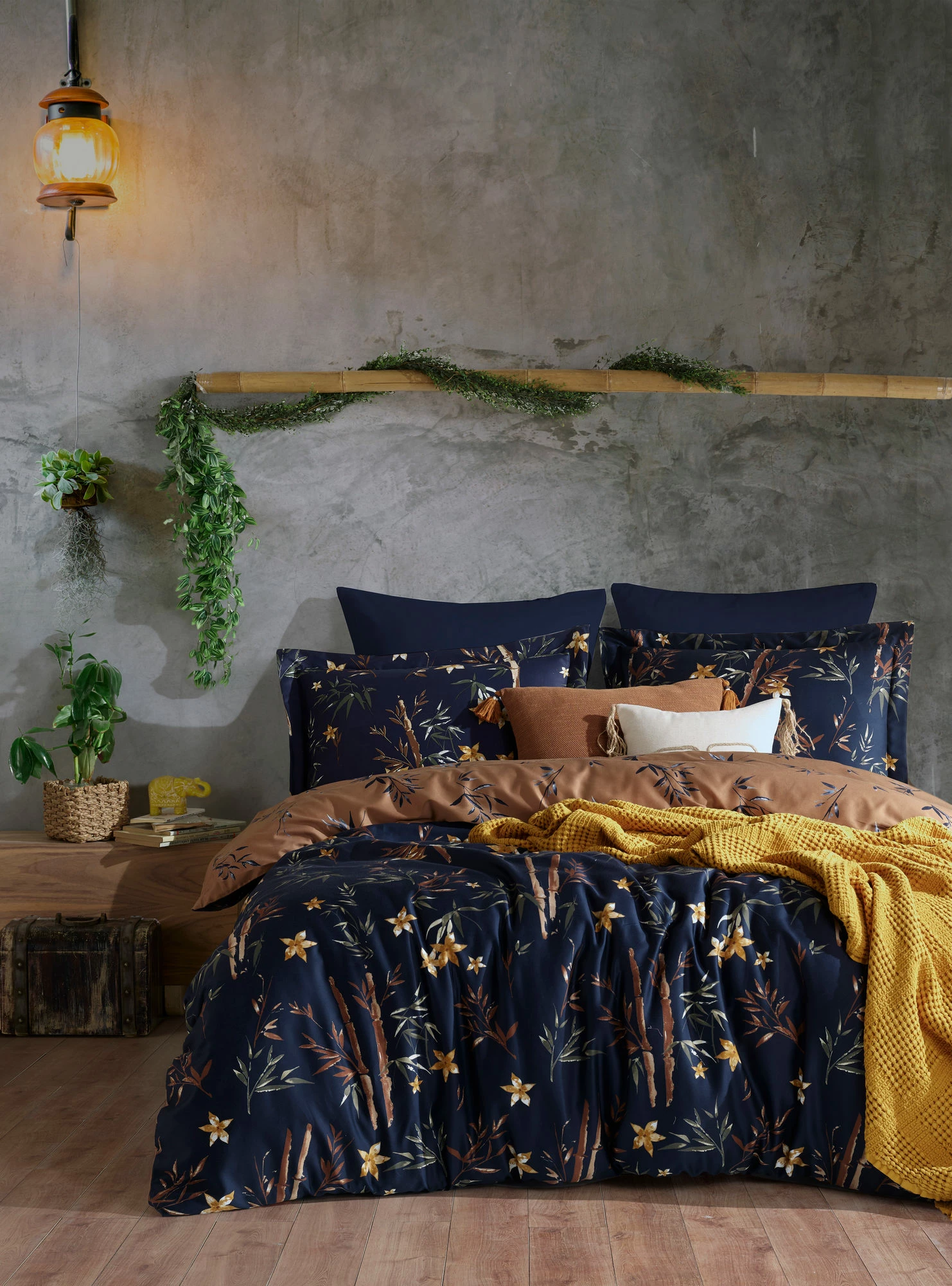 Set enojnih prevlek iz satena, bambus, cvet, L'essentiel