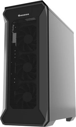 Kasa Natec Genesis Irid 505F, Midi Tower, ATX/Micro ATX/Mini ITX, 5 ventilatorjev, stekleno okno, črna