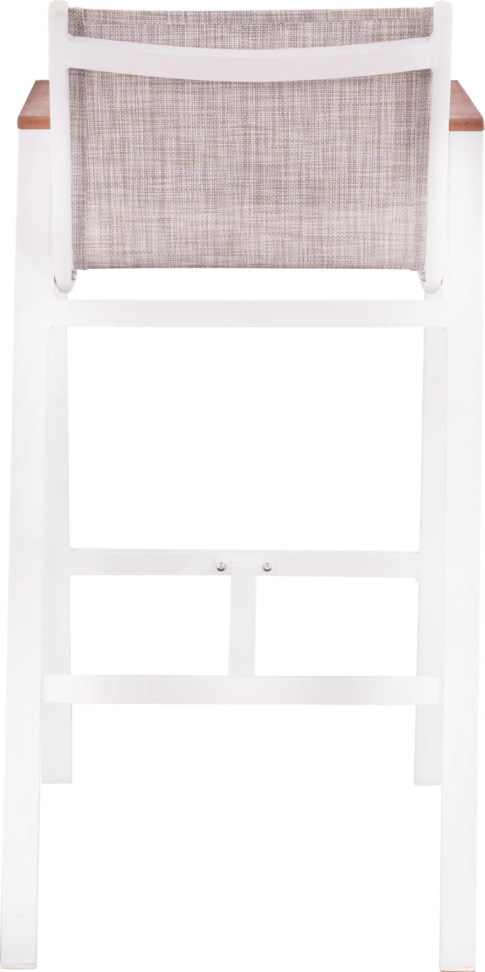 Aluminijasti barski stol bel s polywoodom 52x58x108 cm FH5790.01