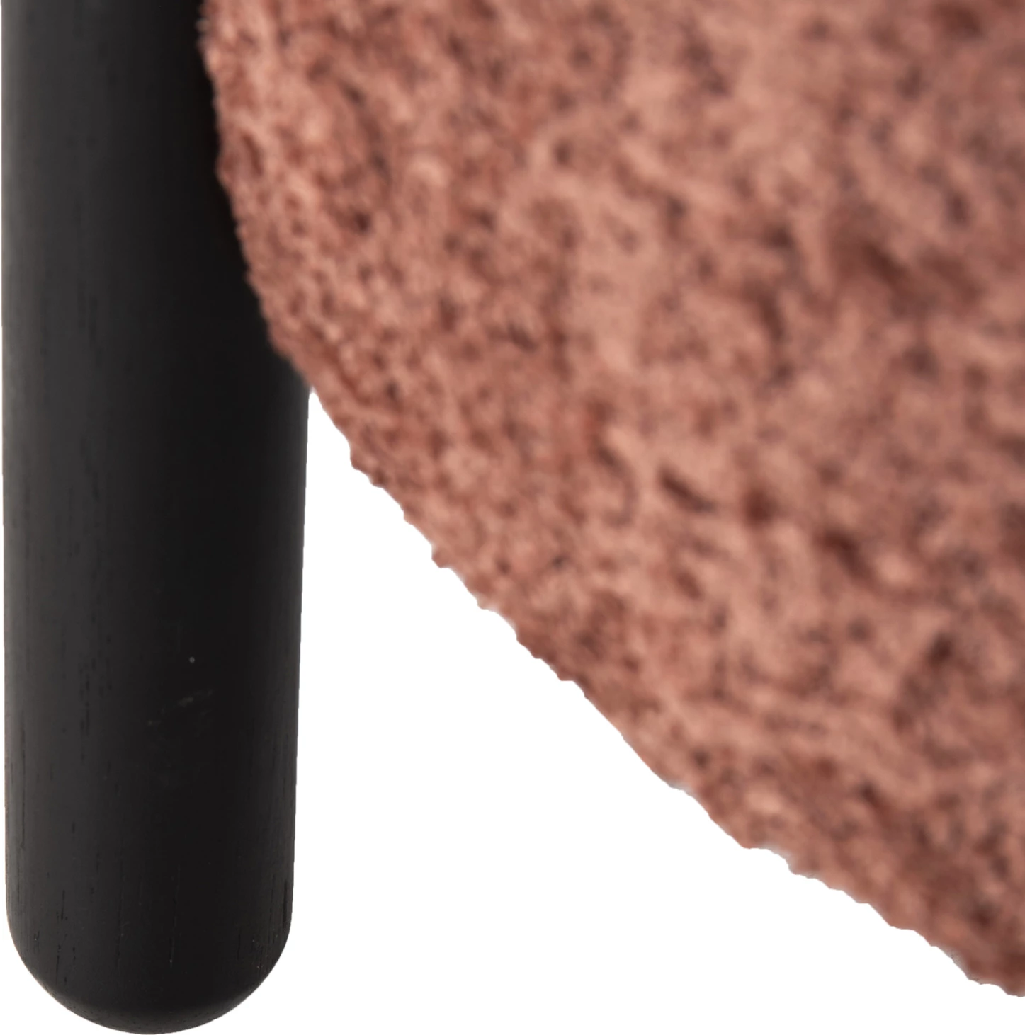 Okrogli stol EWAN FH9596.02 iz roza boucle tkanine s črnimi kovinskimi nogami Φ45x36Hcm