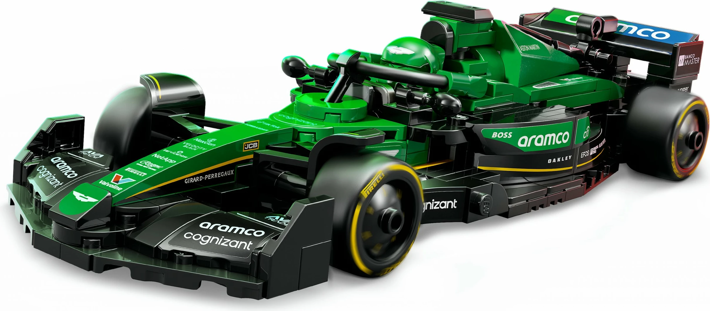 Model dirkalnega avtomobila Aston Martin Aramco F1 AMR24, komplet LEGO, 269 kosov, večbarven