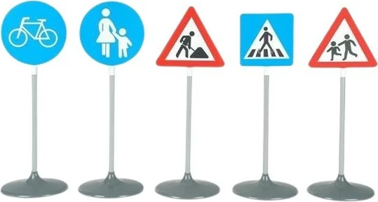 Komplet velikih cestnih prometnih znakov, 5 kosov, večbarvni, 73 cm, Klein 2993