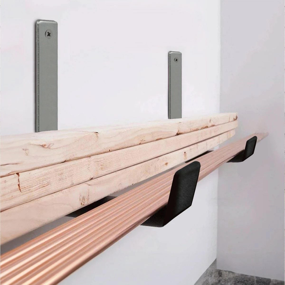 Stenska nosilka iz jekla, črna, Maclean MC-480, max 10 kg