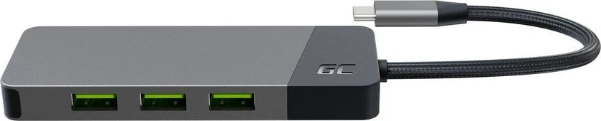 USB-C razdelilec Green Cell, Type-C, siv