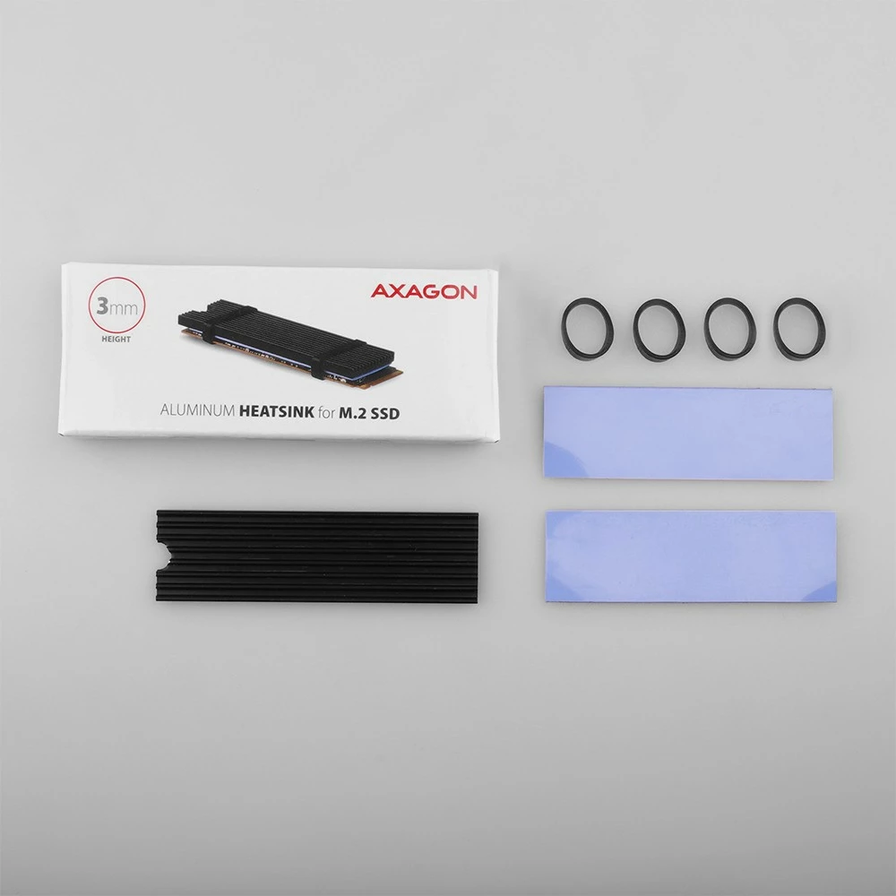 Pasivni hladilnik za SSD M.2, aluminij, 3 mm, črn, AXAGON CLR-M2L3 Pasivni hladilnik za SSD M.2, aluminij, 3 mm, črn, AXAGON CLR-M2L3