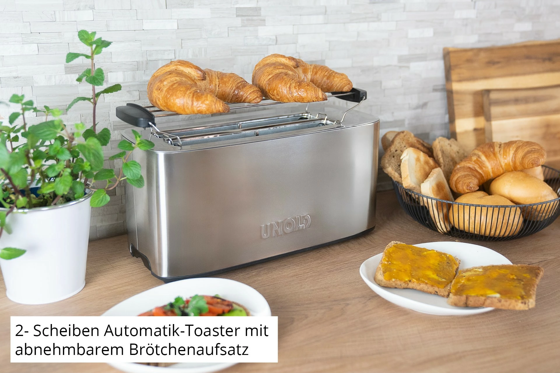 Toaster, 4 rezine, inox, 1200 W, črn, UNOLD Tom 38266 Toaster, 4 rezine, inox, 1200 W, črn, UNOLD Tom 38266