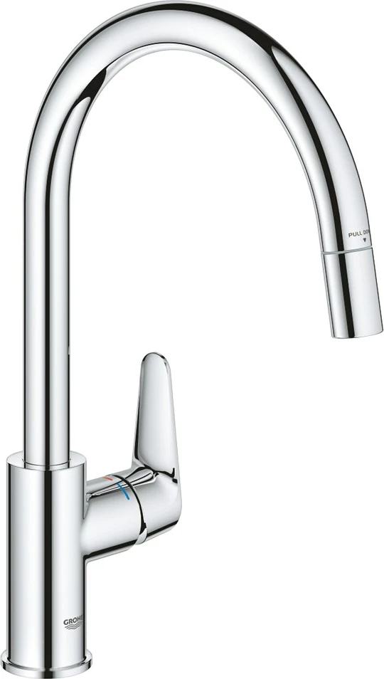 Kuhinjska pipa z eno ročico Grohe baucurve 30547000, krom