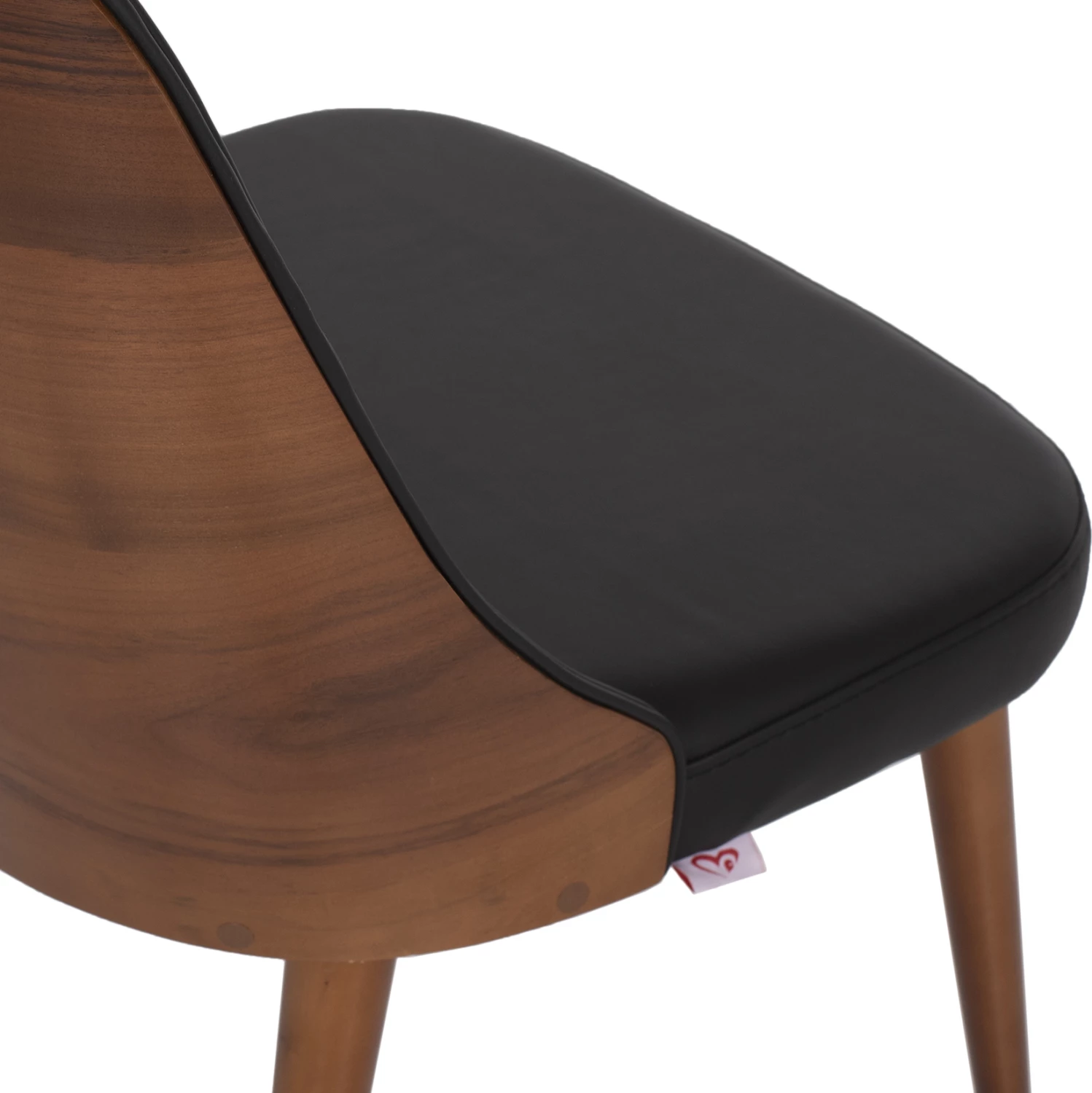 Profesionalni jedilni stol ESTRELLA FH9270.41 črna PU in leseno naslonjalo v barvi oreha 47x60x92H cm, set 2 kosov