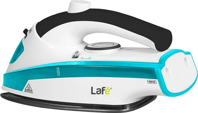 Potovalni likalnik Lafe ZPH-201, 800 W, keramična plošča, zložljiv ročaj, kabel 1,8 m, črn/moder/bel